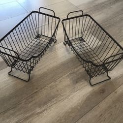 3 Brown Storage Baskets 3 Small Free Baskets 