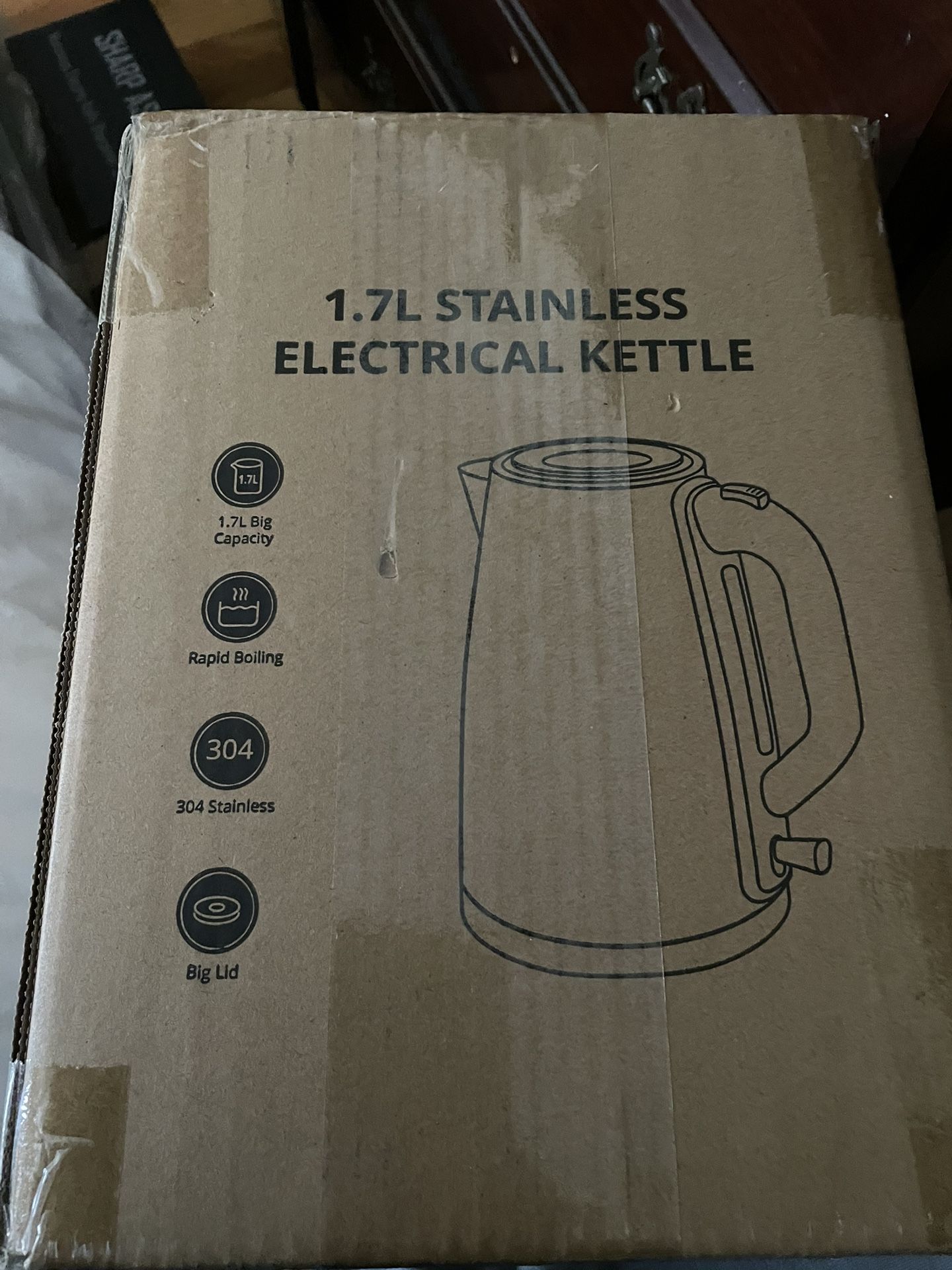 Electric Kettle for Boiling Water, Paris Rhone 1.7L Visual Water Window Stainless Steel Electric Water Kettle, 1500W BPA-Free Hot Water Kettle Pot, Au