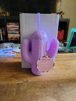 Pink Sky Lookin Sharp Cactus Cup W/Straw 