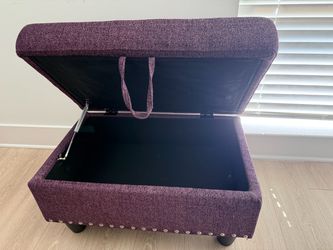 Plum Tufted Storage Ottoman