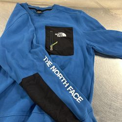 North Face Shirt Mens Medium Long Sleeve Blue Black