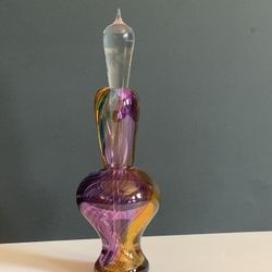 Buzz Blodgett Art Glass Perfume Bottle  7” tall beautiful mint Condition