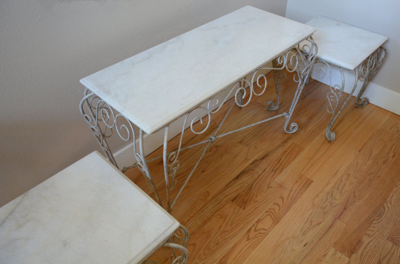Rare find!! Set of 3 tables. Real Marble!!