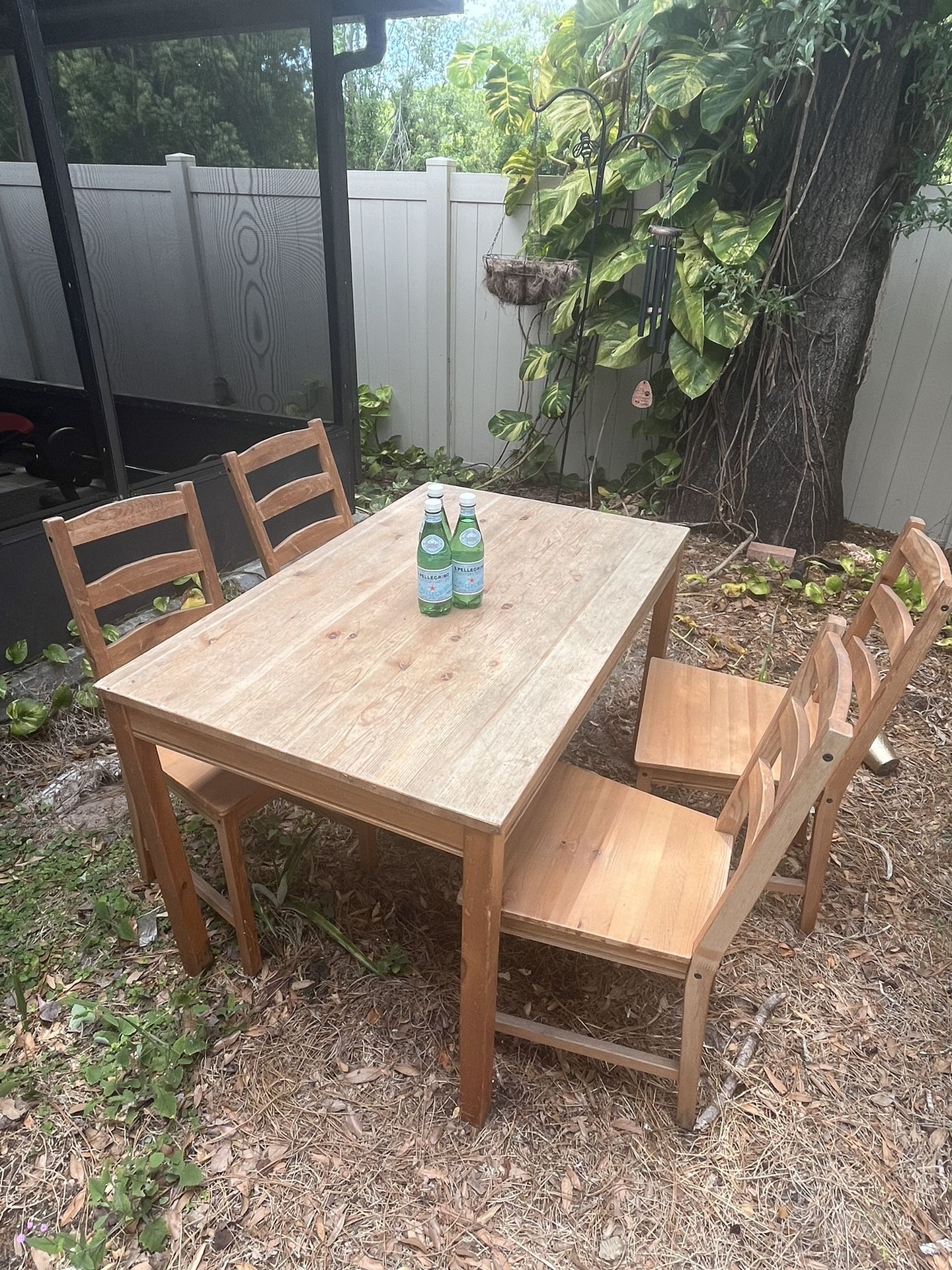 Wood Dining Table With 4 Chairs