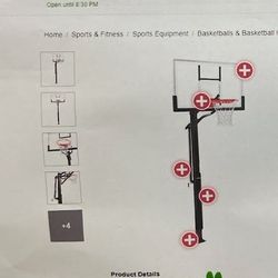 Spalding 60” Glass Screw Jack In-ground Basketball Hoop