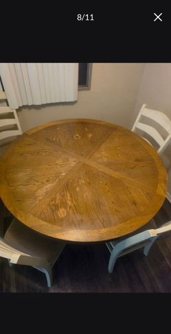 Round Wood Dining Table with Chairs