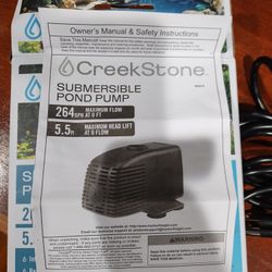 CREEKSTONE 264 GPH Submersible Pond Pump.... CHECK OUT MY PAGE FOR MORE ITEMS