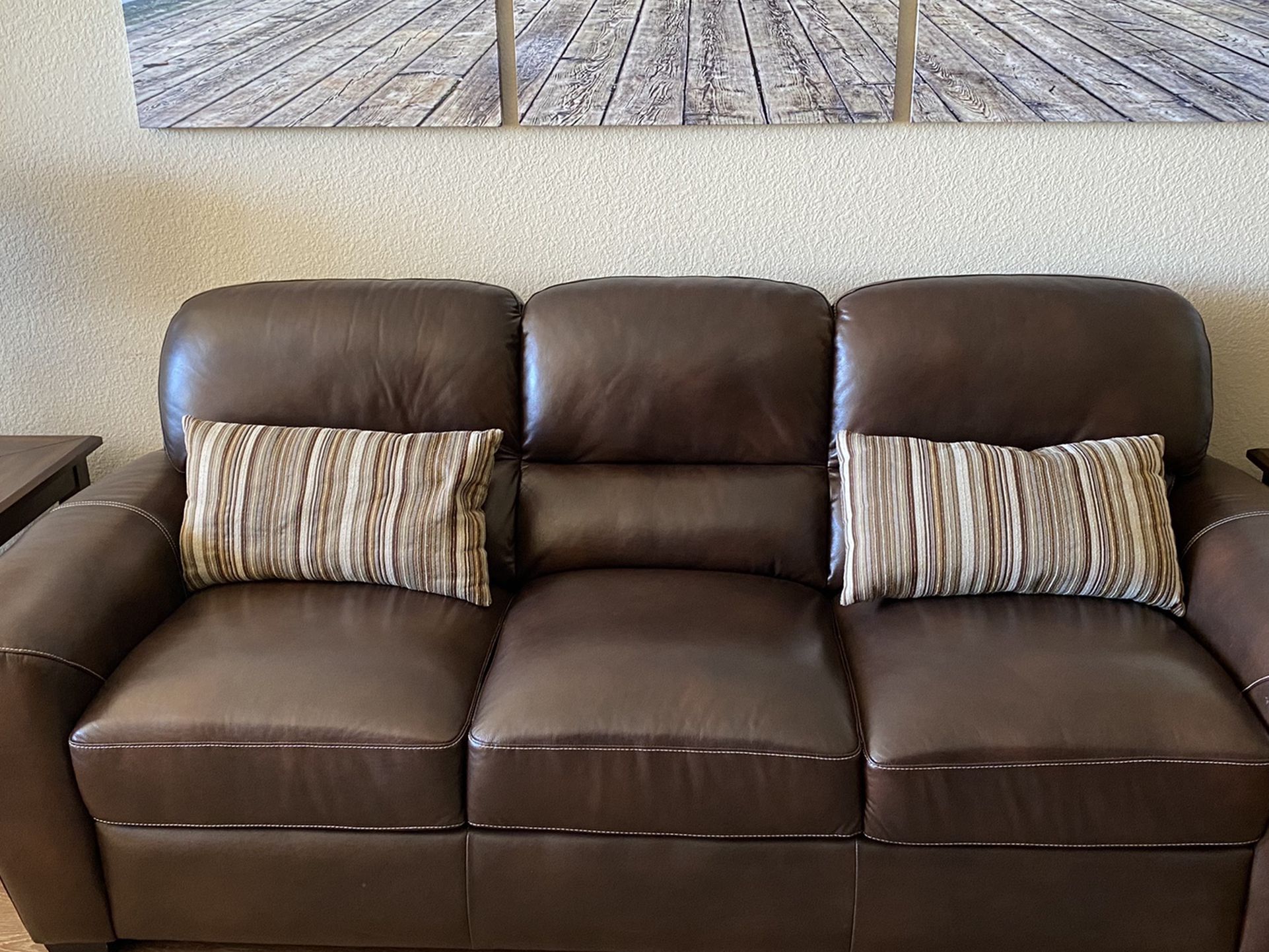 Real Leather Sofa Set