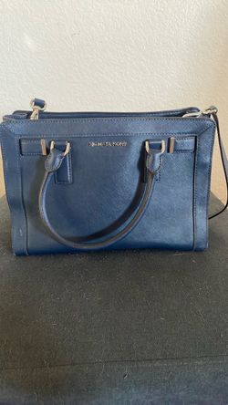 Michael Kors Navy Blue Saffiano Leather Satchel