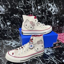 Converse Chuck 70 Hi x Hello Kitty x Swarovski Size 7M/9W