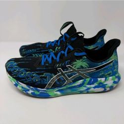 Asics Noosa Tri 14 Mens Size 11 Running Shoes Tropical Palm Tree Black Island Blue