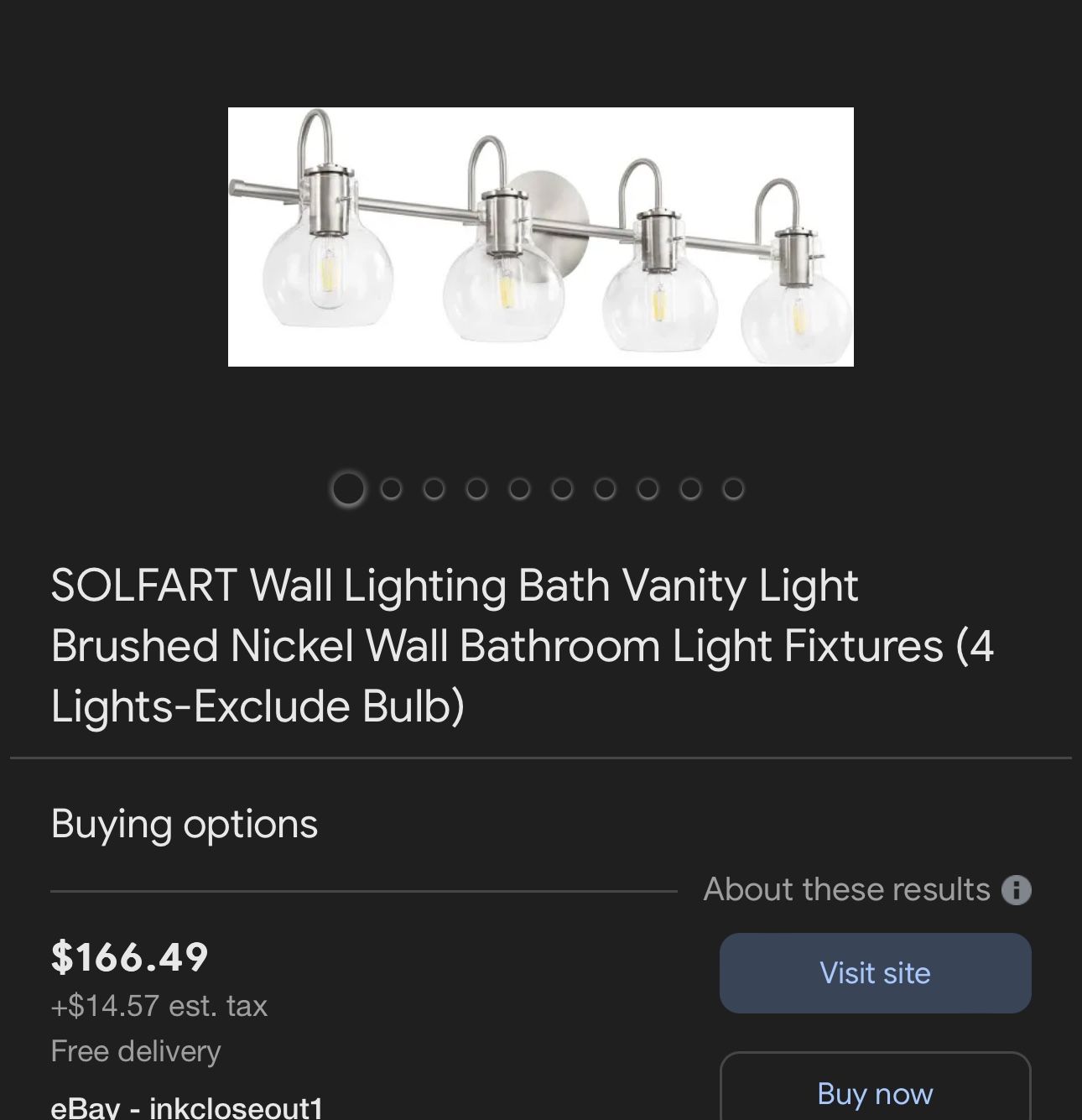 SOLFART Wall Lighting Bath Vanity Light Brushed Nickel Wall Bathroom Light Fixtures (4 Lights-Exclude Bulb)