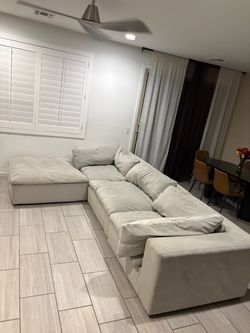 Grey Modular Sectional Couch with Chaise