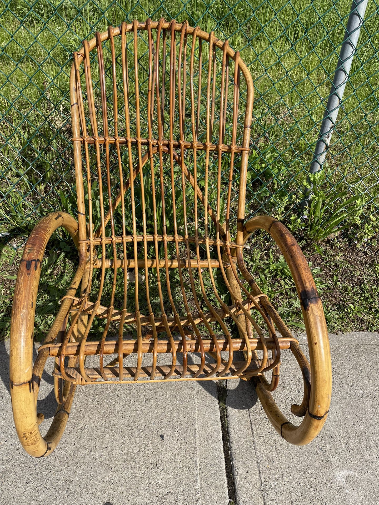 Midcentury Bamboo Rocking Chair