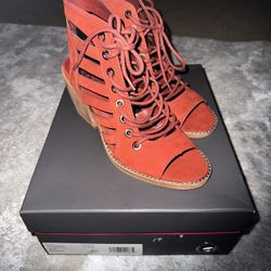 Vince Camuto Red Lace Up 