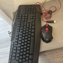 Keyboard, mouse, and speakers 