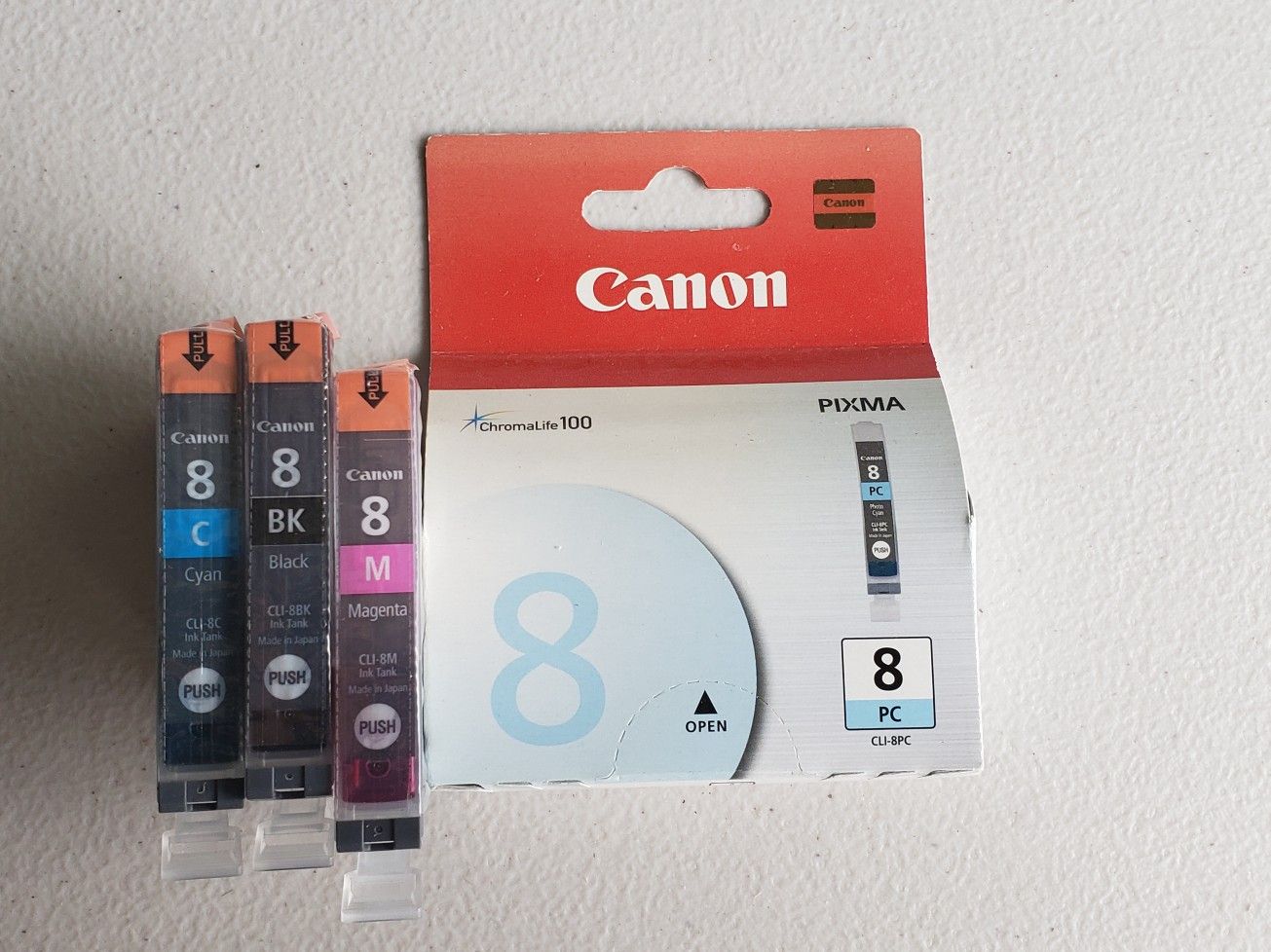 Canon Printer Ink. Size 8. 4 Separate Colors NEW