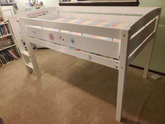 Canwood Whistler Junior Loft Bed (White) - Solid Wood Twin Frame