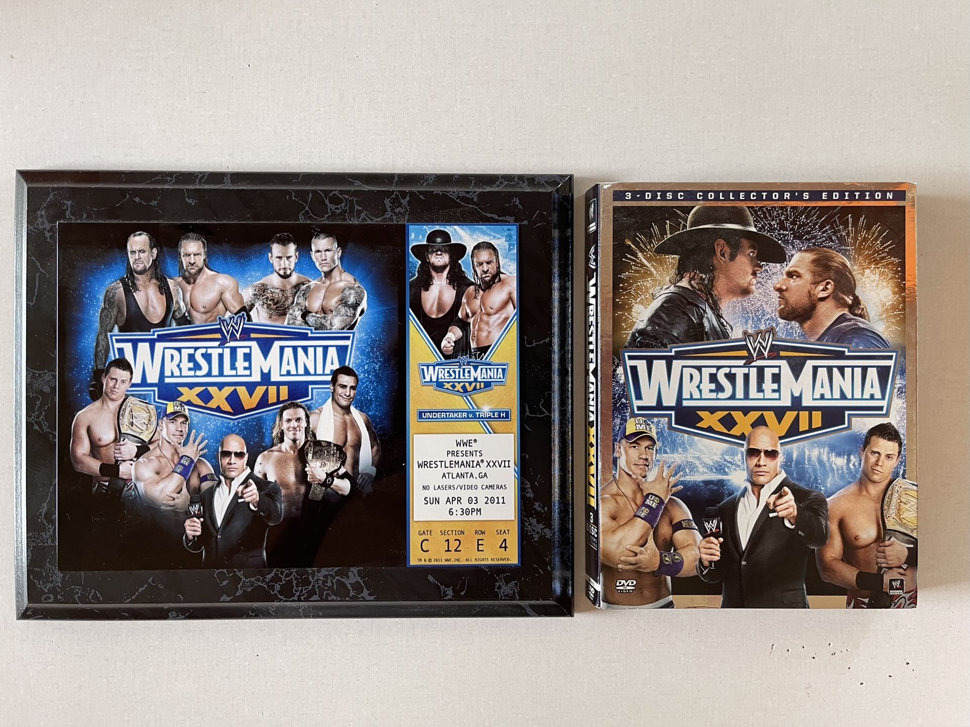 WWE Wrestlemania Collectable Wall Plaque DVD 3 Disc Set