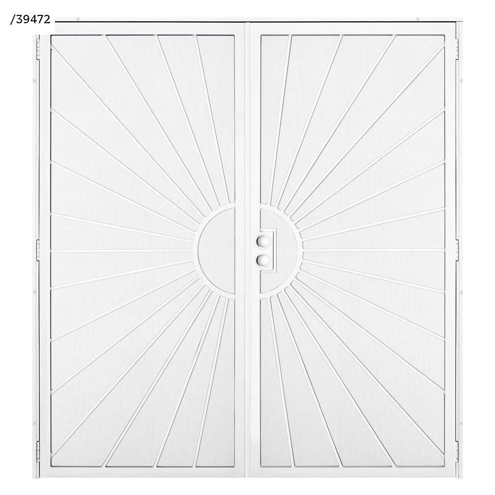 Unique Home Designs 72 in. x 80 in. Surface Mount Outswing Double Security Door - New with defect