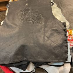 Leather Vest With A Eagle
