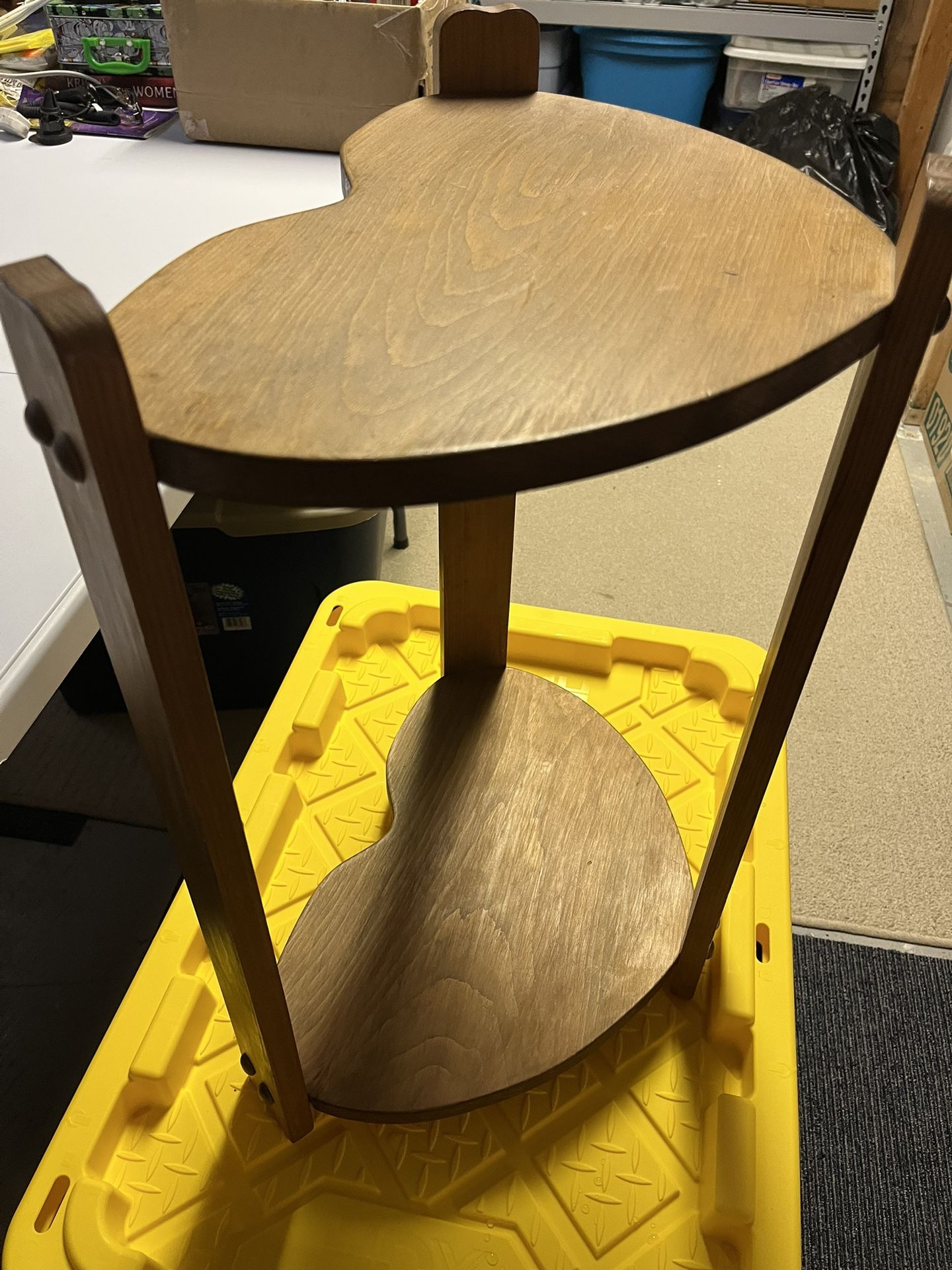 Solid Wood 2 Tier Shelf Table 