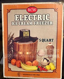 Richmond Cedar Works 5 Qt Sterling Electric Ice Cream Maker Made in USA