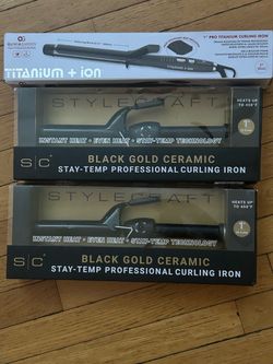 Lot of 3 Professional Curling Irons