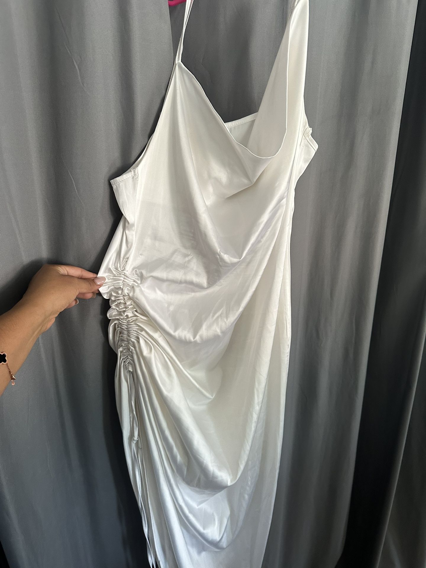 White Satin Dress