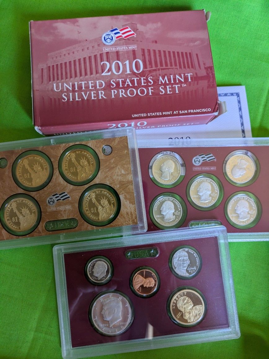 2010 US Silver Proof Set 14 Coin Set OGP