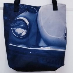 Blue Car Design Tote Bag