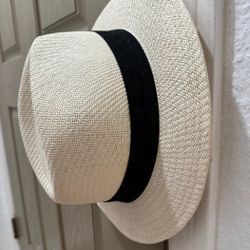 Goodfellow & Co. Unisex Straw Fedora Cream With Black Band Hat M/L