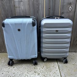 Two Hard Sided Suitcases Luggage 
