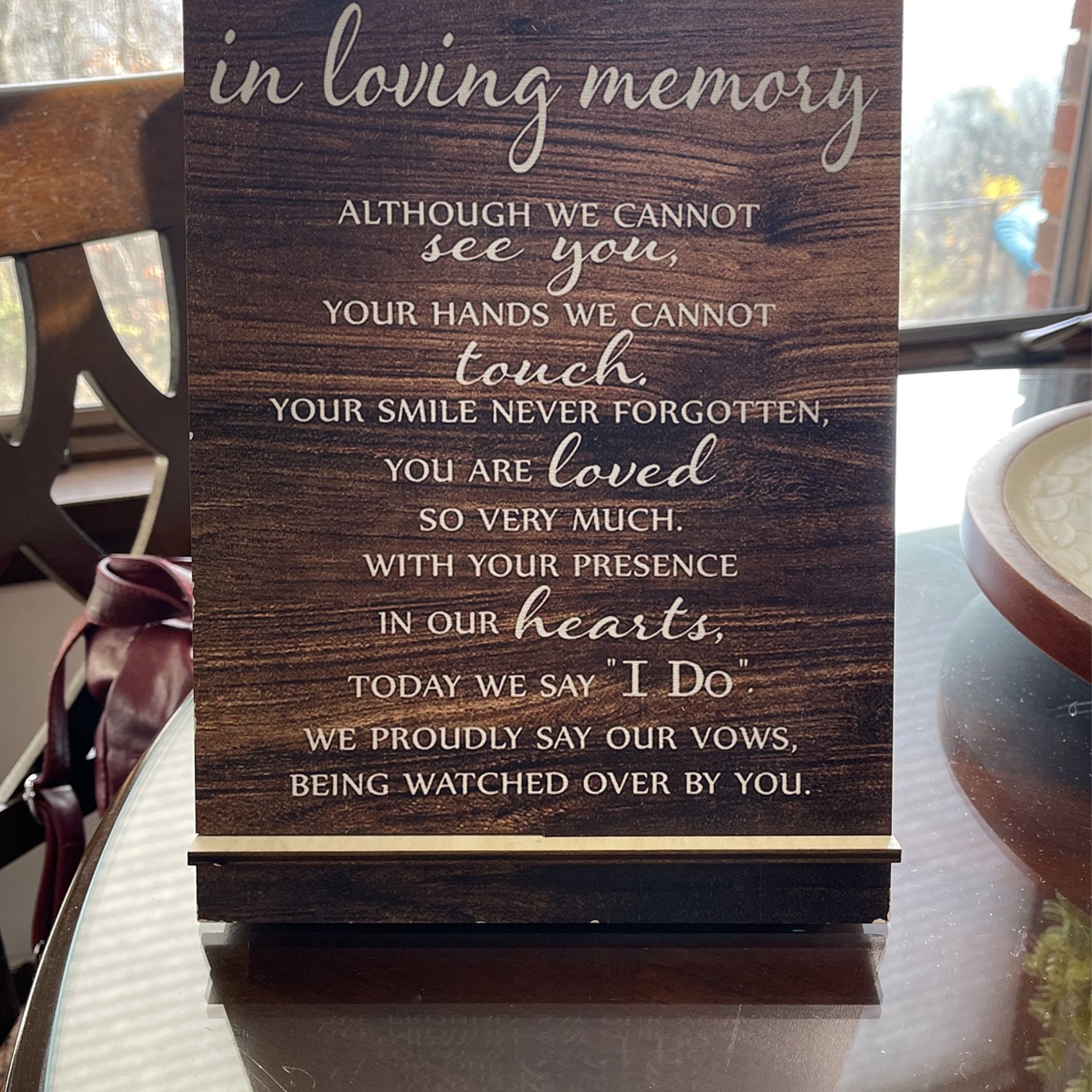 Wedding “In Loving Memory” Sign