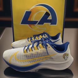 Los Angeles Rams Unisex Nike White Zoom Pegasus 37 Running Shoes Size 10
