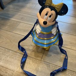 Walt Disney World 50th Anniversary Celebration Minnie Mouse sipper cup with a themed lanyard strap