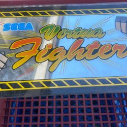 Sega Virtua Fighter Glass Arcade Marquee Sign 