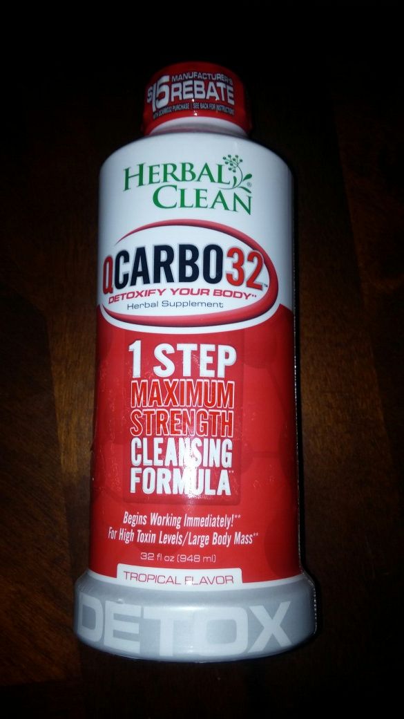 Herbal Clean QCarbo32, 1 Step, Maximum Strength, Cleansing Formula, Tropical Flavor, 32 fl oz