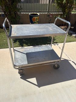 Two-Tier Metal Rolling Utility Cart