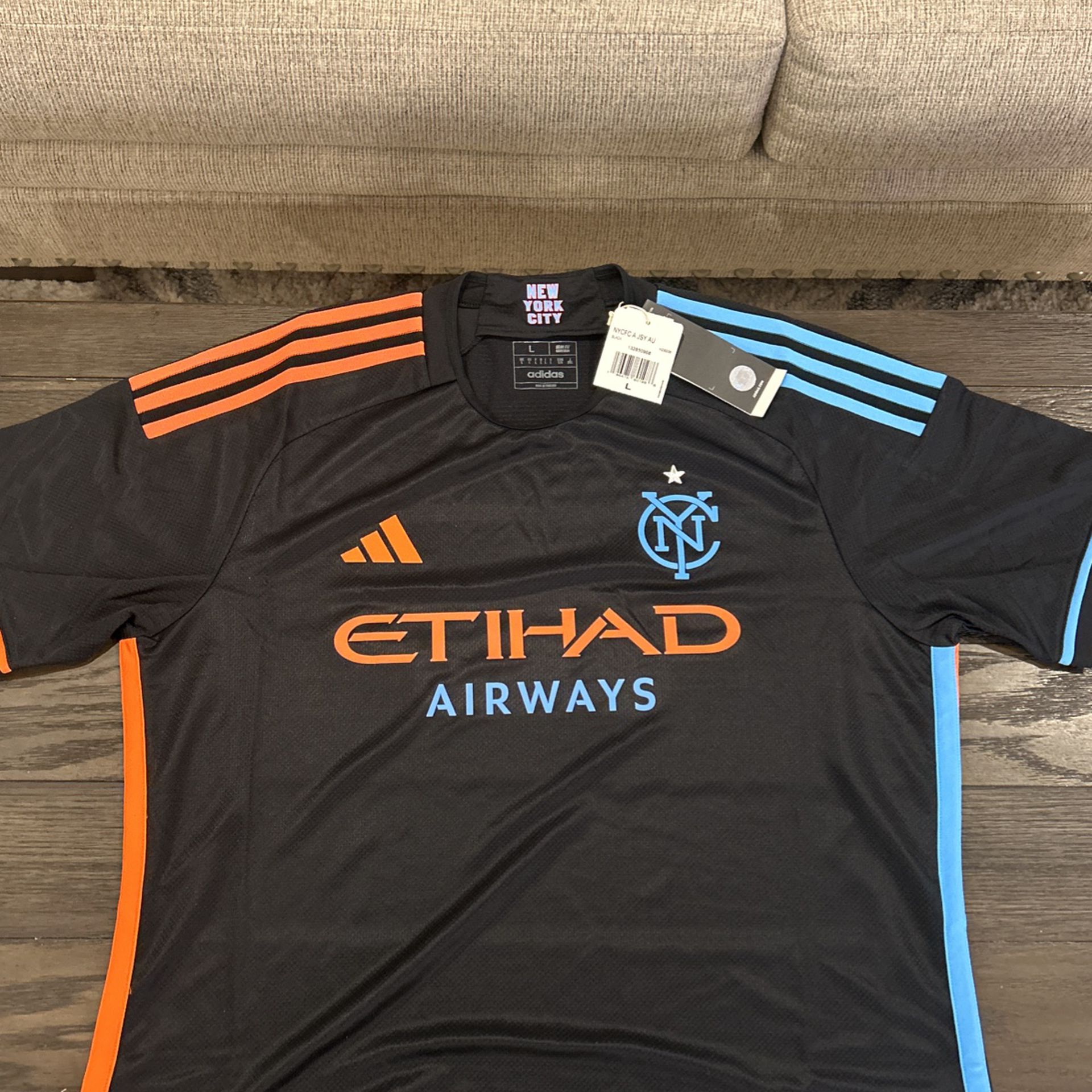 Men’s New York City FC Adidas Black Jersey (New With Tags)