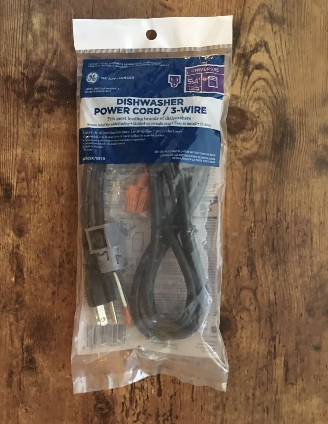 GE Dishwasher Power Cord 3-wire Universal 5.4’ WX09X70910 
