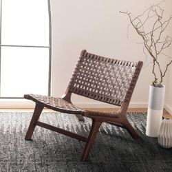 Safavieh Luna Dark Brown Leather Accent Chair