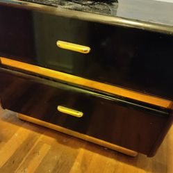 Black And Gold Night Stand 