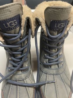 Ugg Butte Ii Ensign Blue Waterproof Leather Fur Boots  Thumbnail