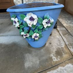 flower Pot Flat Back Terra Cotta