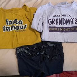 Baby Girls 6/9 Months Long Sleeve Shirts And Pants