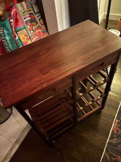 Rolling Bar Cart w Drawers