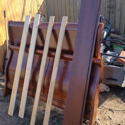 Wooden Queen Size Sleigh Bed Frame