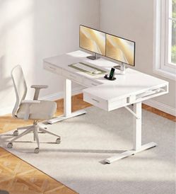 NEW 63" L-Shaped Electric Standing Desk - Modern White!