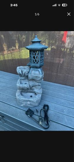 Outdoor water fountain Grey Lantern